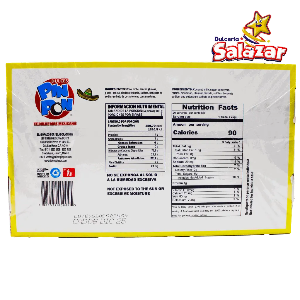 Rollito cocada de leche pin pon 500g PIN0001_2.webp