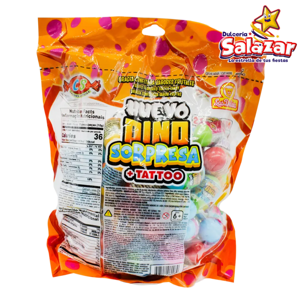 HUEVO DINO SORPRESA + TATTOO DELICIAS -B.50G- "C/18/50" (copia ...