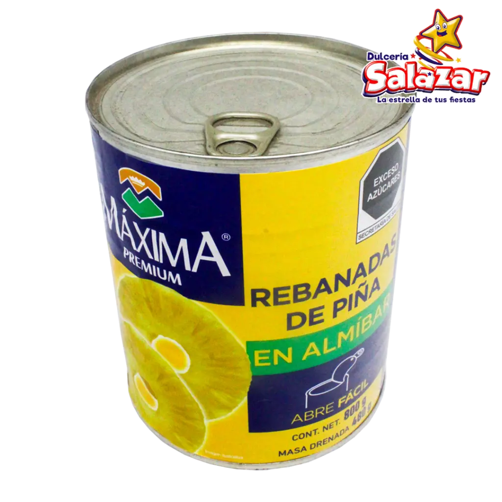 REBANADAS DE PIÑA EN ALMIBAR MAXIMA -B.800G-