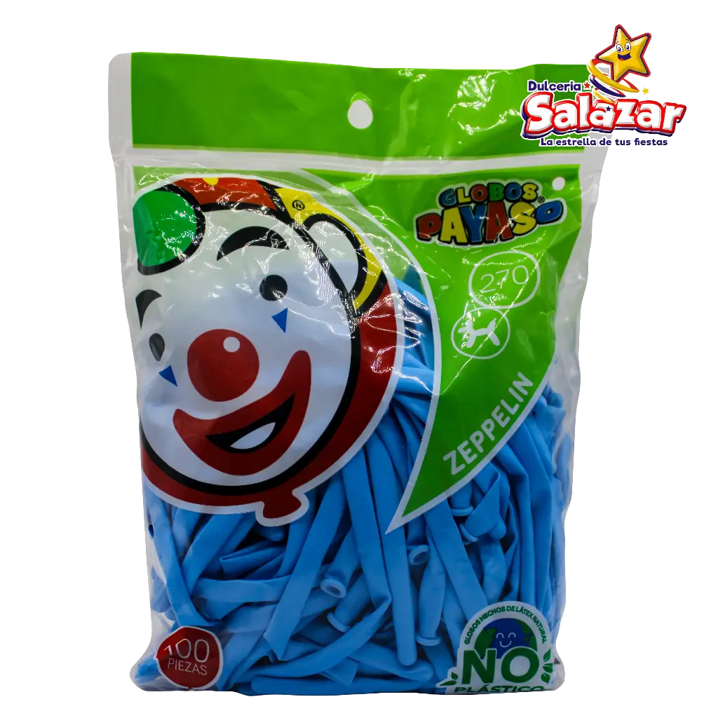 [SEL0735] GLOBO #270 ZEPELIN AZUL CLARO PAYASO 