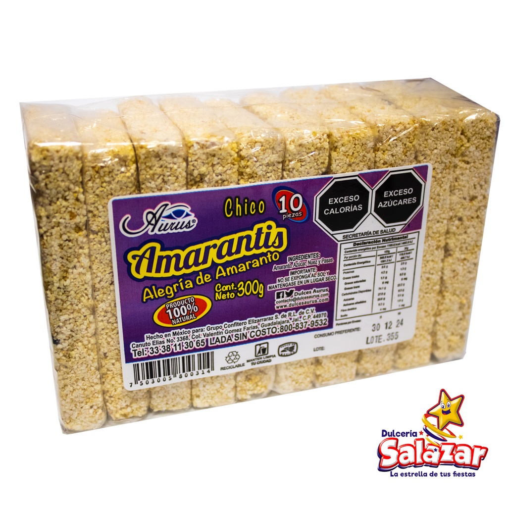 [AUR0007] ALEGRIA DE AMARANTO CHICO AURUS -B.300G- "C/32/10"