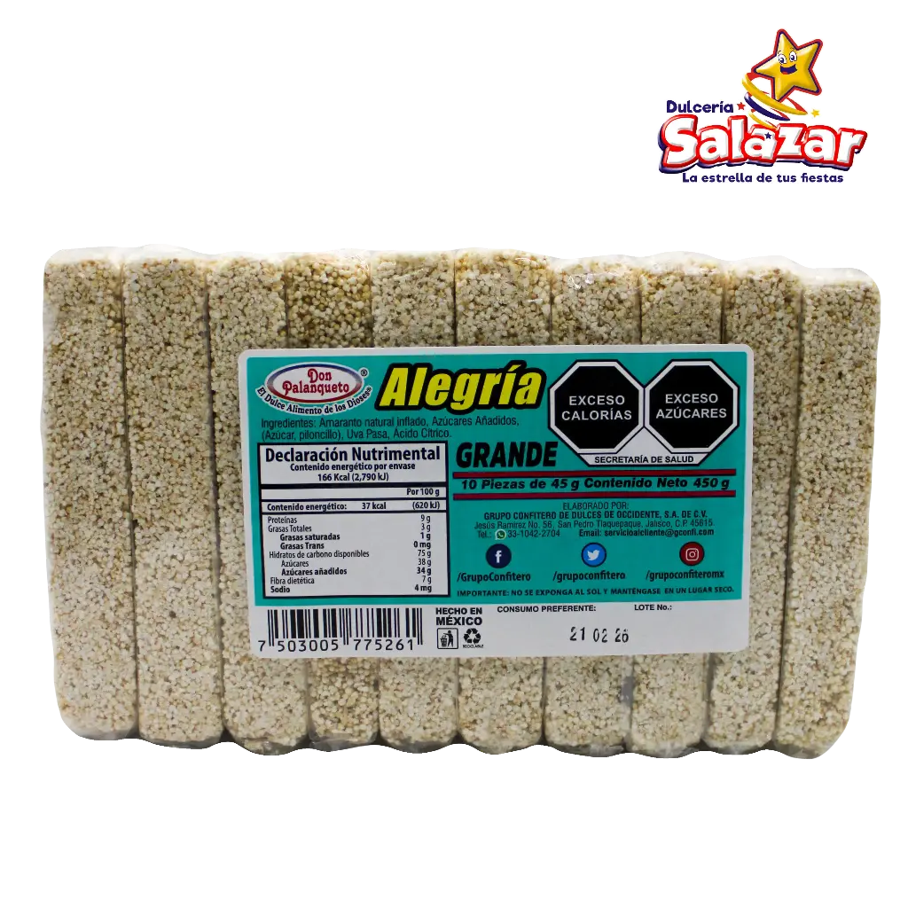 ALEGRIA GRANDE DON PALANQUETO -B.450G- "C/20/10"