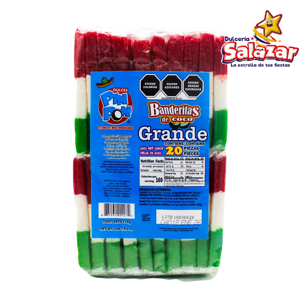 BANDERITA COCO GRANDE PIN PON -B.676G- "C/25/20"