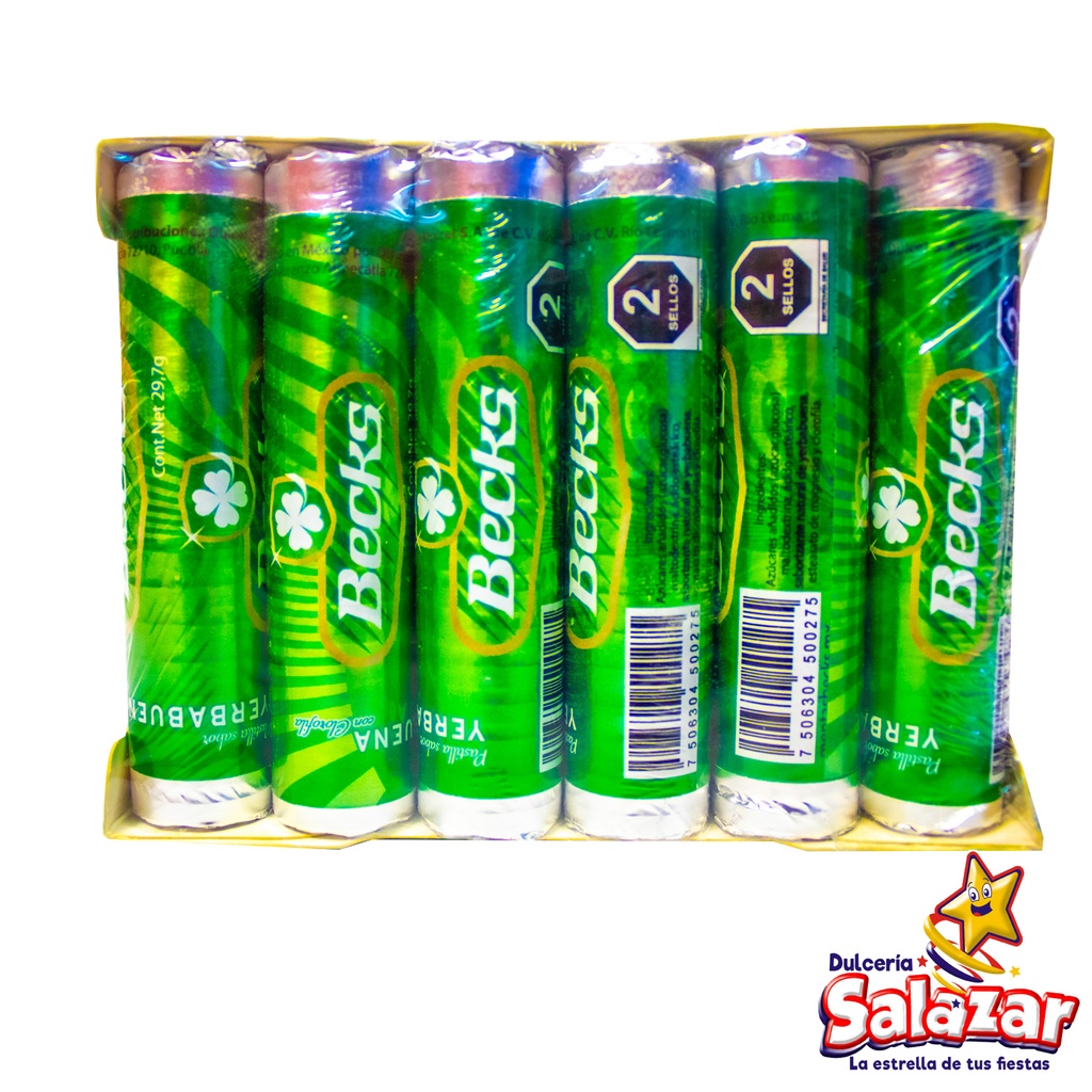 [BEC0008] BECKS PASTILLA TUBO YERBABUENA -D.276G- "C/24/12"