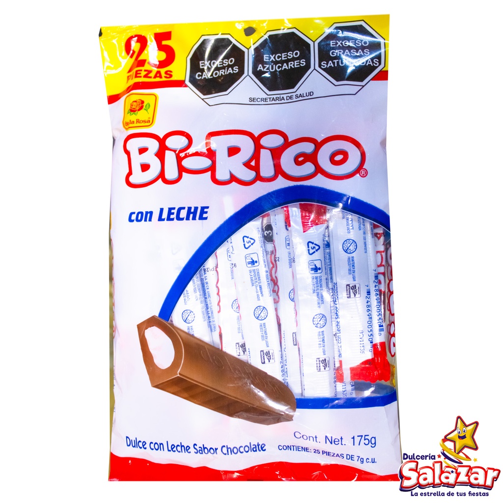 [ROS0426] CHOCOLATE BI-RICO CON LECHE DLR -B.175GR- "C/20/25"