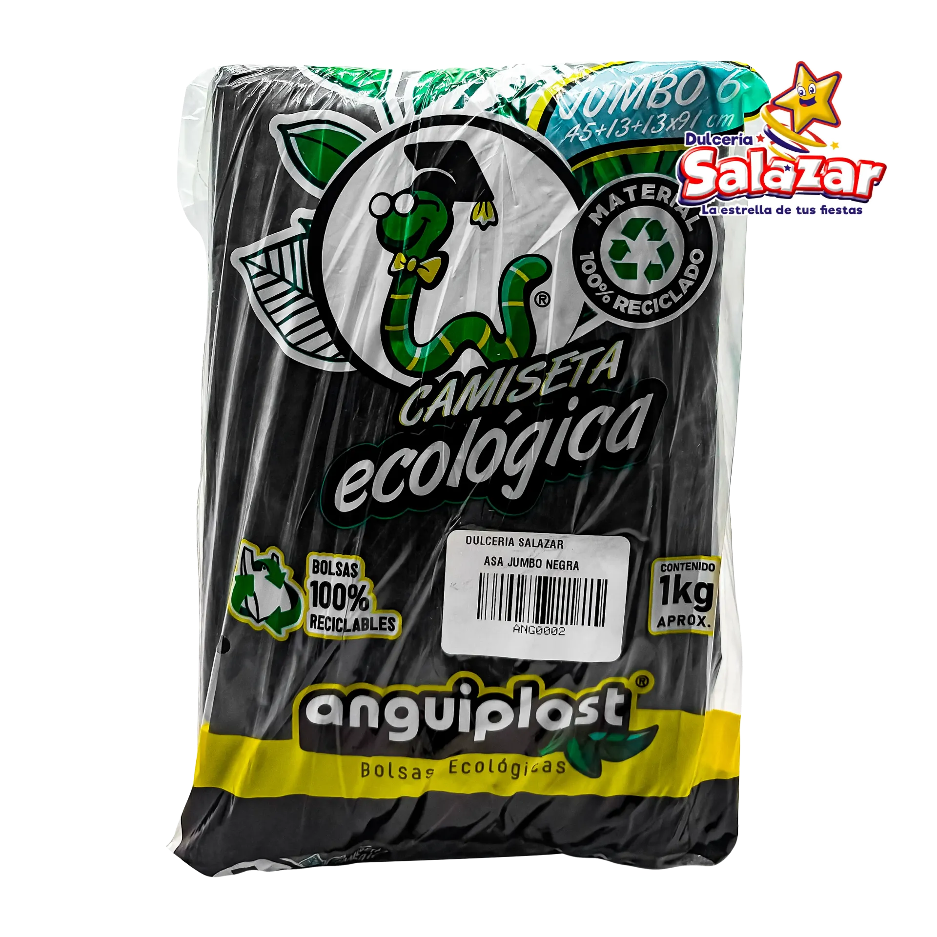 [ANG0002] BOLSA ASA POLIPAPEL NEGRA JUMBO 6 ANGUIP "B/25/1"