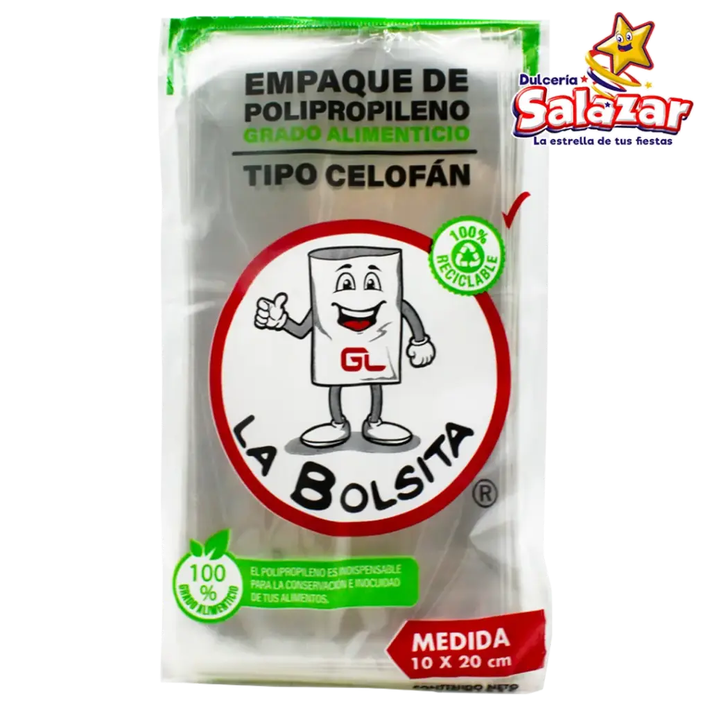 [GLP0150] BOLSA CELOFAN 10X20 -B.100PZA- "C/90/100"