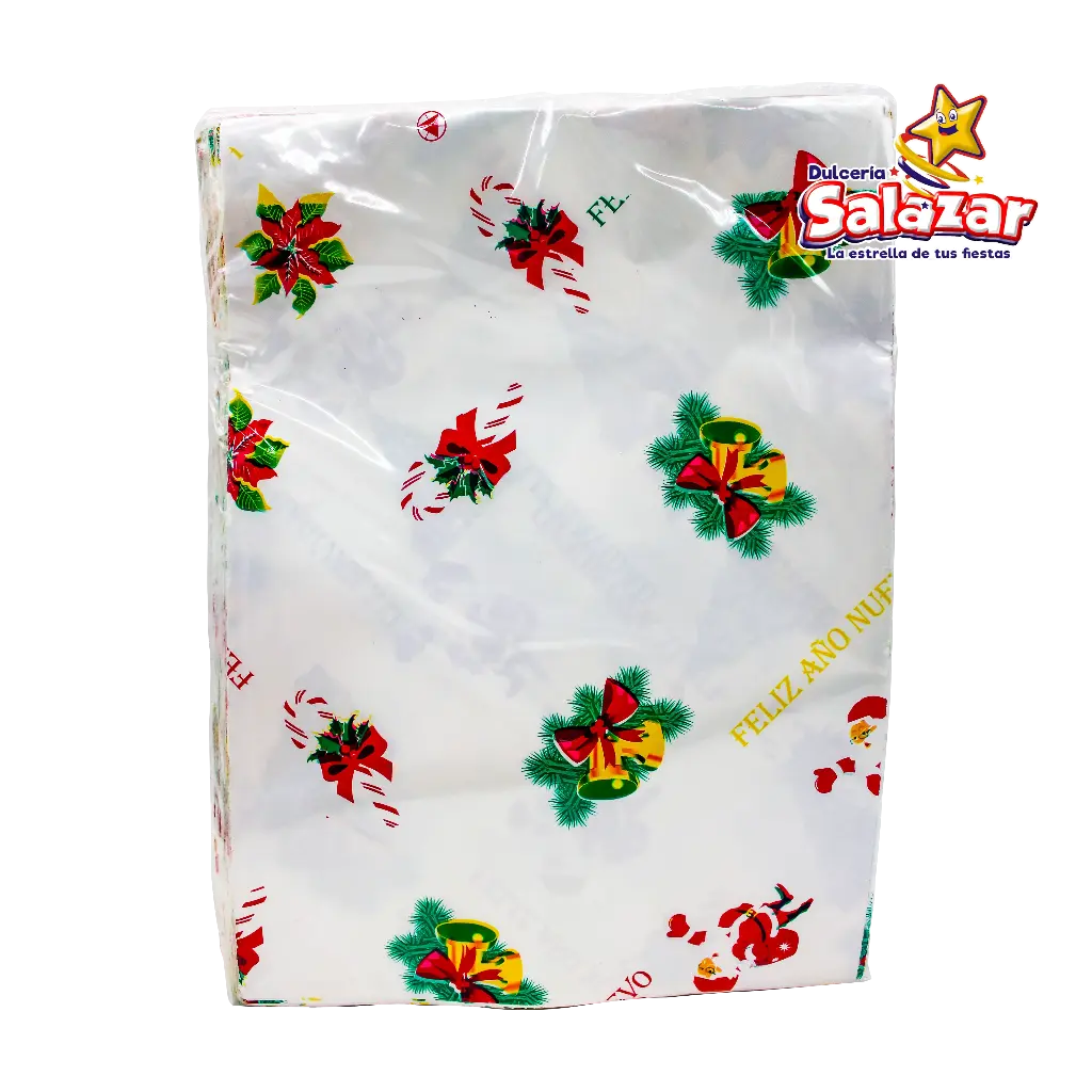BOLSA CELOFAN NAVIDEÑA 18X26 X KILO AGRA "C/10/1"