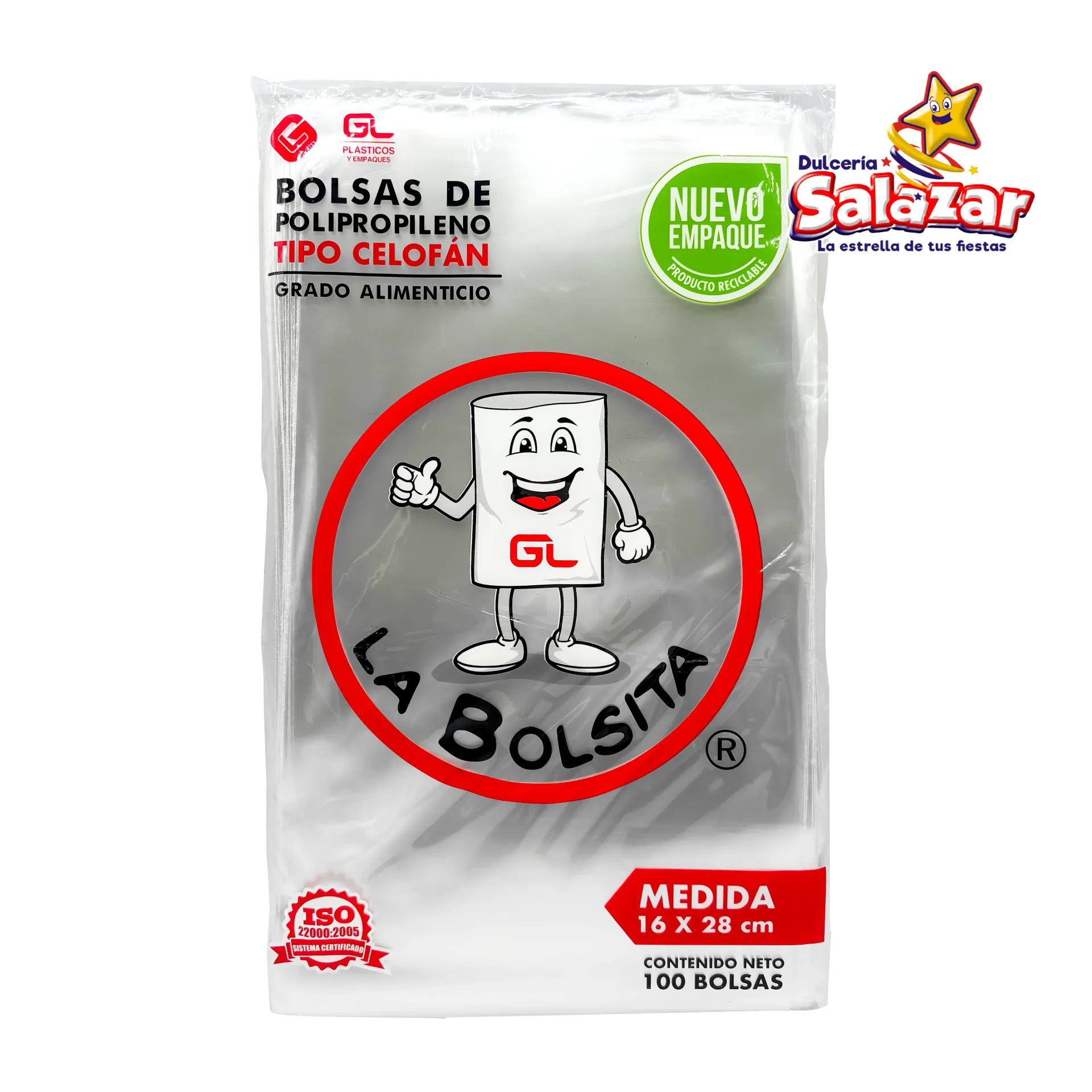 BOLSA DE CELOFAN 16X28 -B.100PZA- "C/45/1"