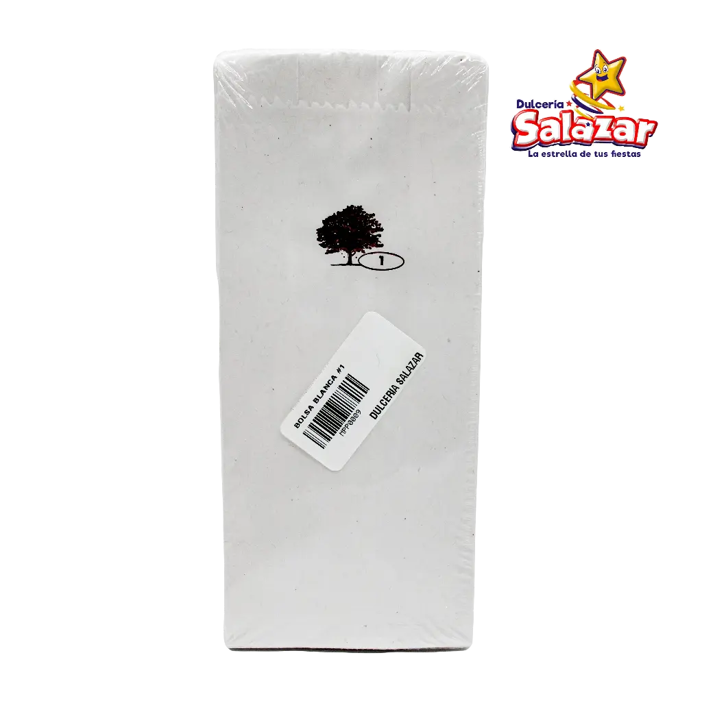 [MPP0009] BOLSA DE PAPEL BLANCA #1 -B.50PZA- "B/160/50"