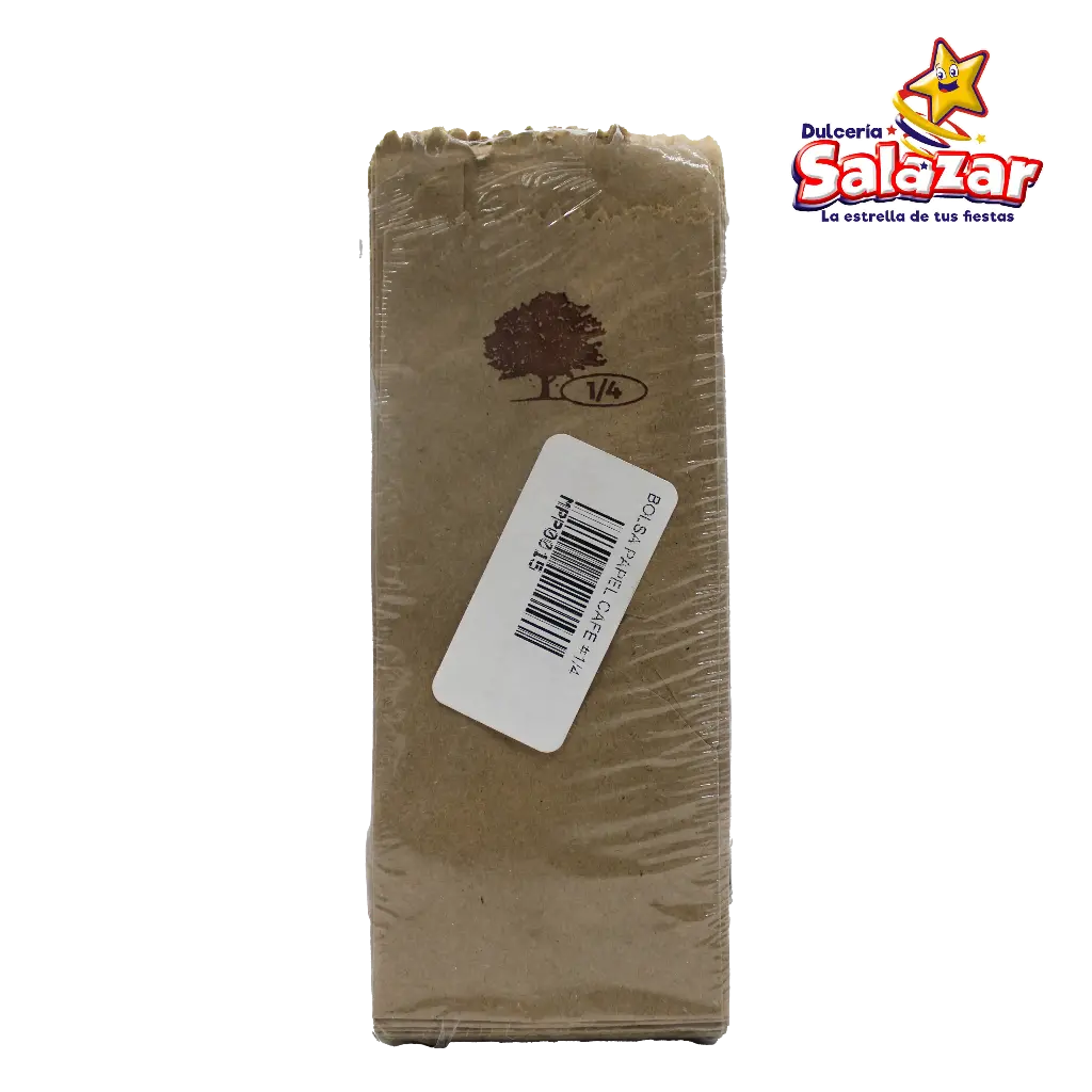 [MPP0015] BOLSA DE PAPEL CAFE #1/4 -B.50PZA- "C/300/50"