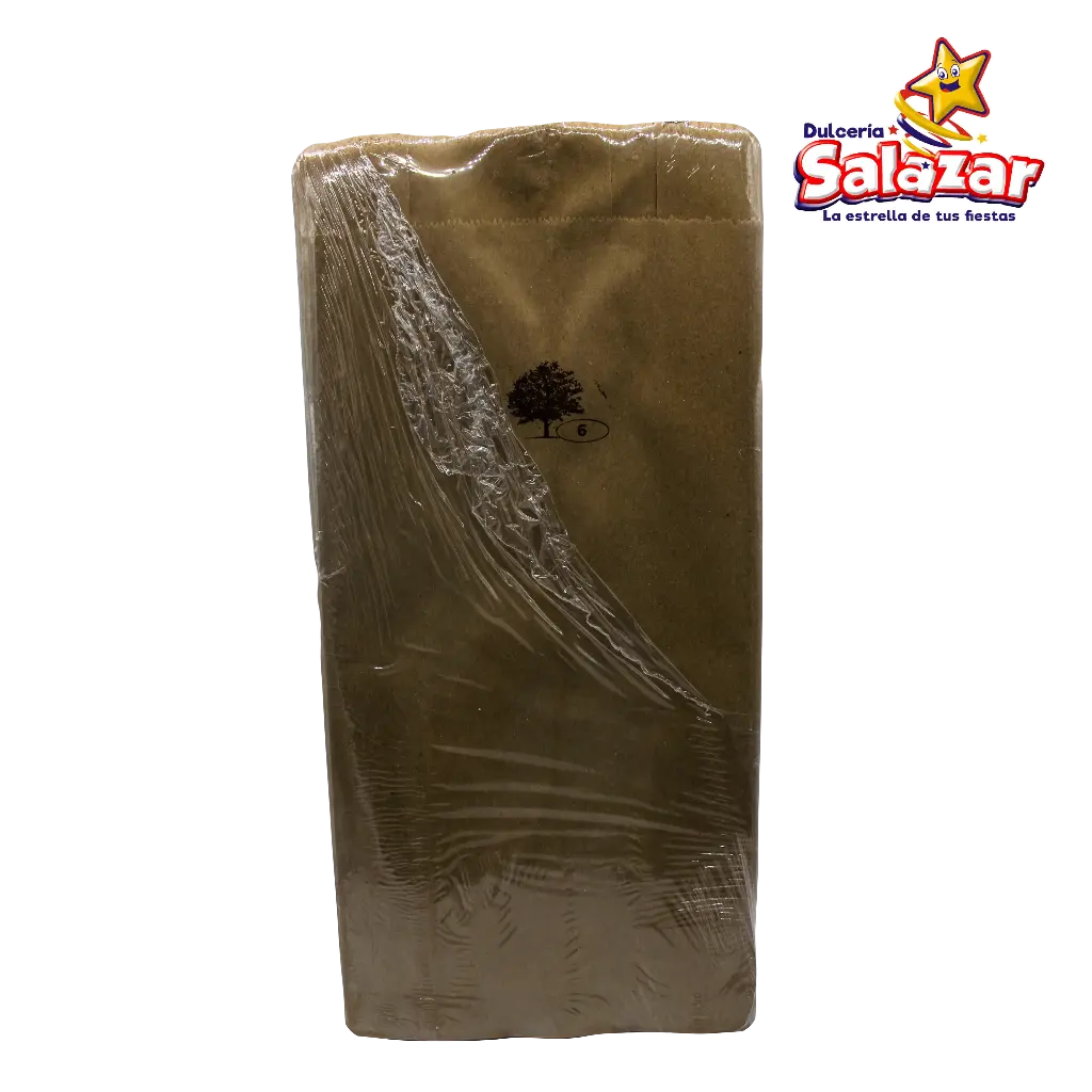 [MPP0027] BOLSA DE PAPEL CAFE #6 -B.50PZA- "C/60/50"
