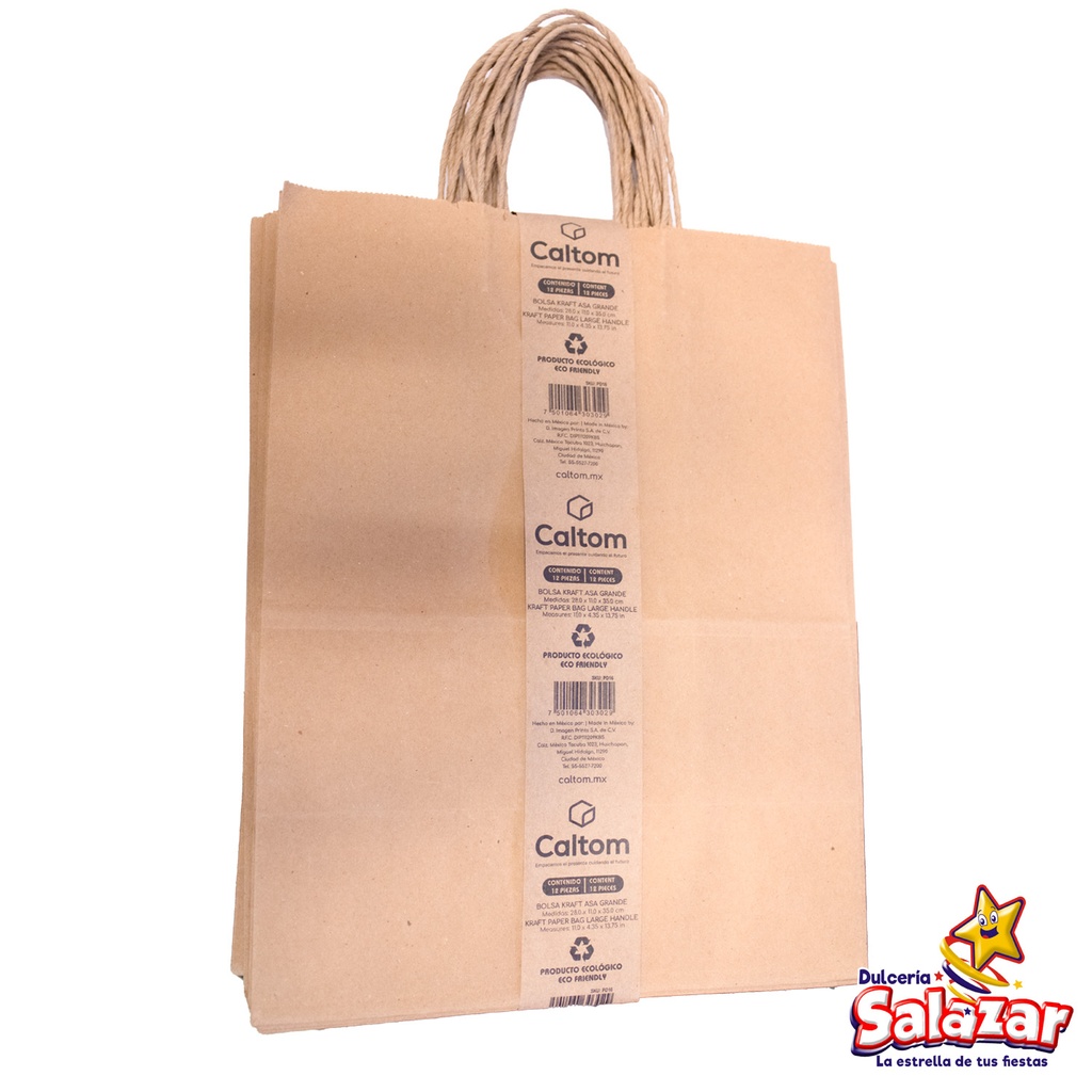 [CALT0008] BOLSA KRAFT GRANDE 28X11X35 CM -B.12PZA- "C/18/12"