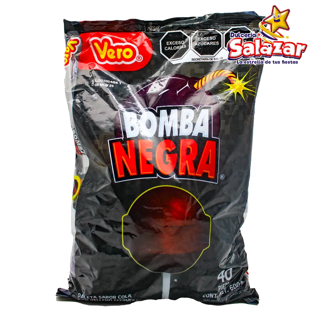 [VER0038] PALETA BOMBA NEGRA VERO -B.600G- "C/24/40"