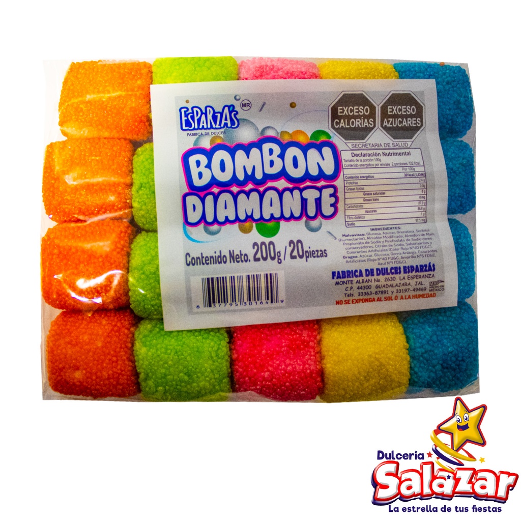 [FDE0005] BOMBON DIAMANTE ESPARZAS -B.200GR-"C/36/20"