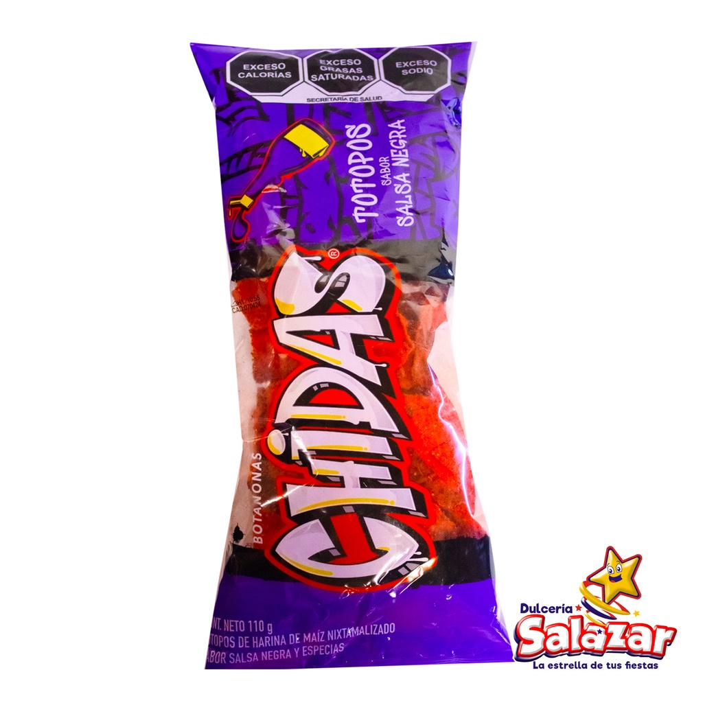 BOTANAS CHIDAS TOTOPOS SALSA NEGRA -B.110G C/U- "C/30/1" SE VENDE POR PIEZA SUELTA