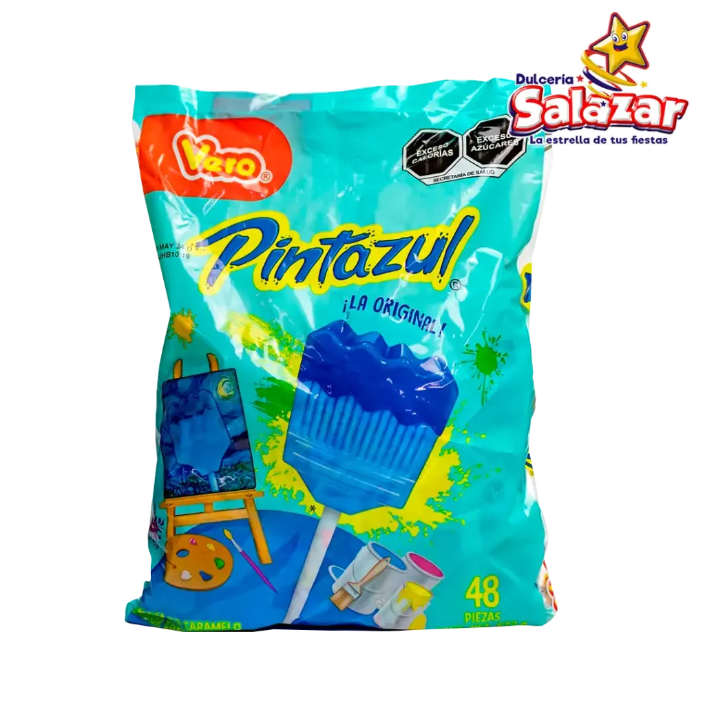 [VER0039] PALETA BROCHITAS PINTA AZUL VERO -B.672G- "C/24/48"