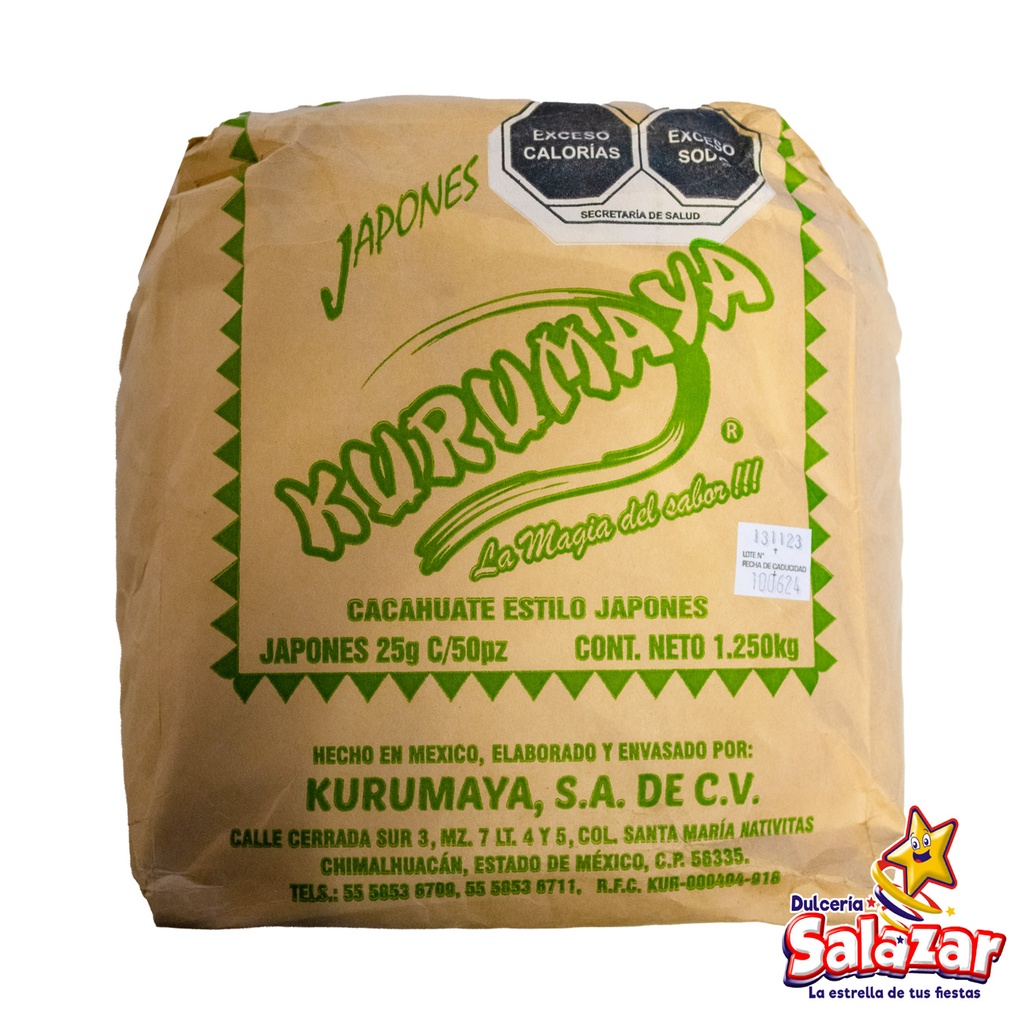 [KUR0056] CACAHUATE JAPONES 25G KURUMAYA -B.50PZA- "C/20/50"