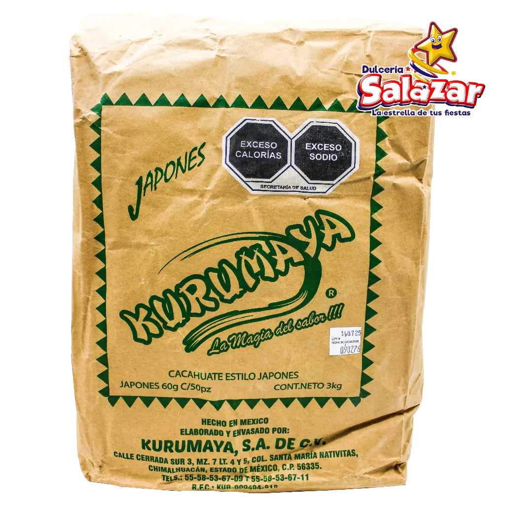 [KUR0004] CACAHUATE JAPONES 60G  KURUMAYA -B.3KG- "B/9/50"