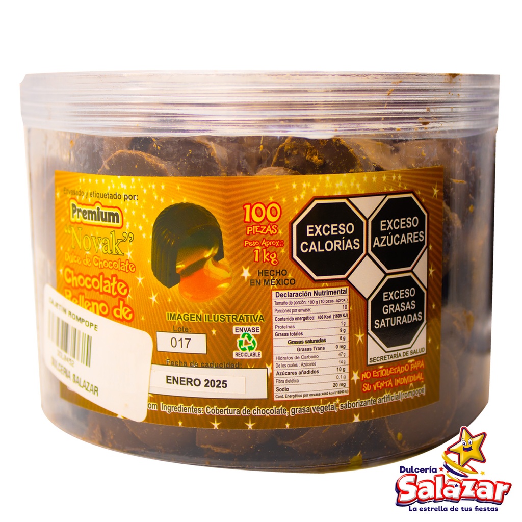 CHOCOLATE RELLENO ROMPOPE -E.1KG- "C/20/100"