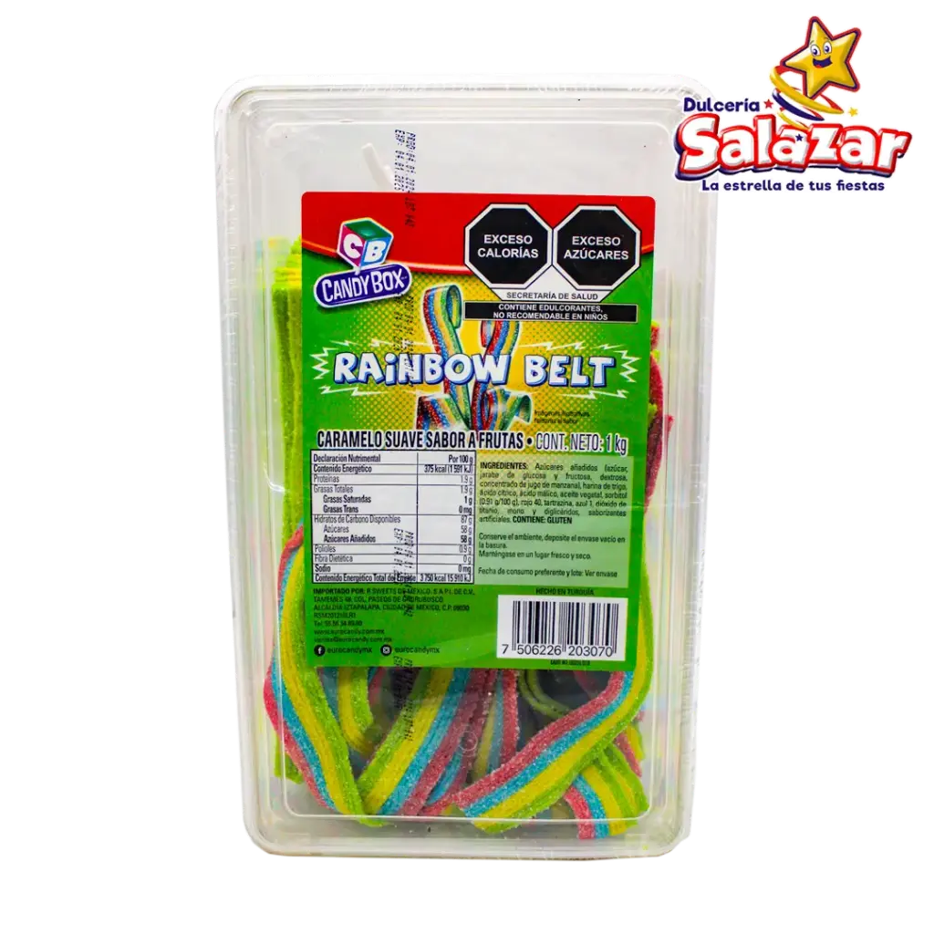 [ABA0013] CANDY BOX TUPPER RAINBOW BELT -E.1KG- "C/12/1"