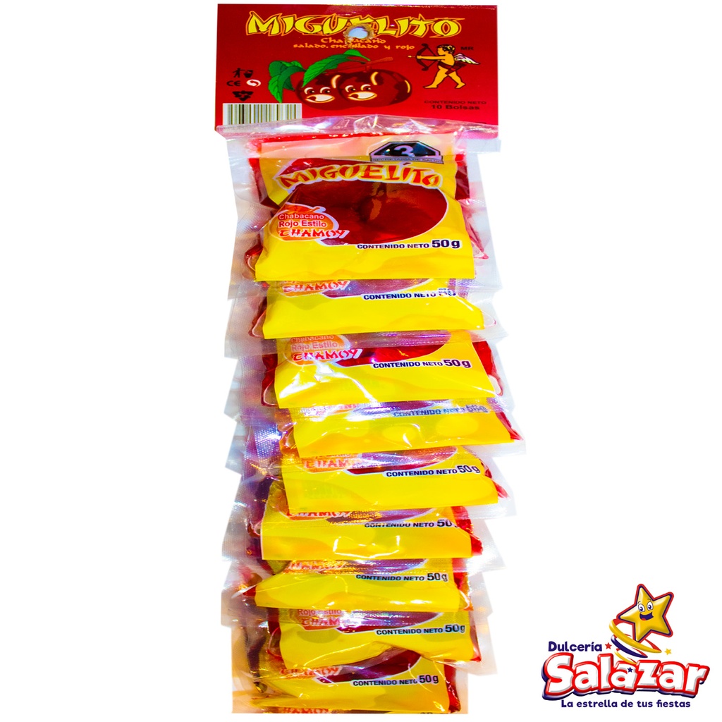 [MIG0011] CHAMOY CHABACANO ROJO C/LIQUIDO -T.10PZA- "C/16/10"