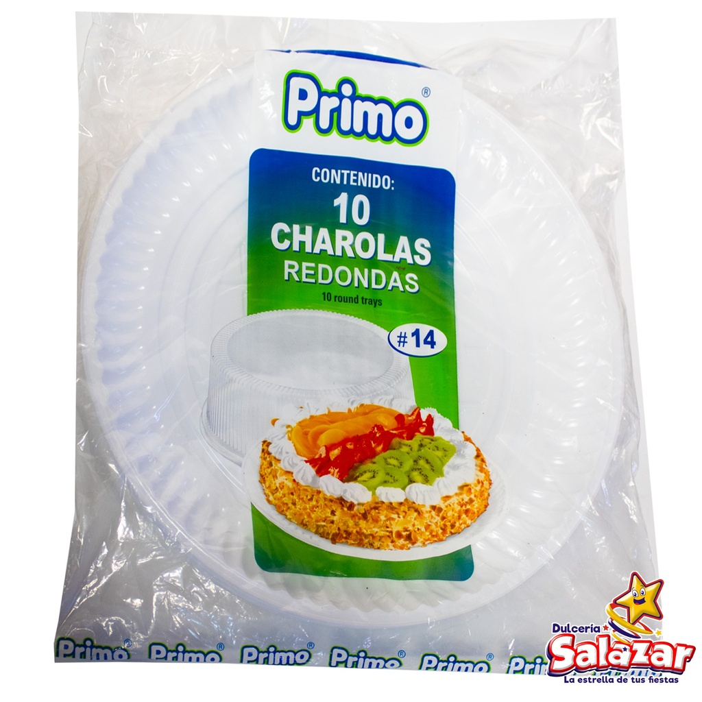 [PRI0015] CHAROLA REDONDA PRIMO #14 35.5CM -B.10PZA- "C/25/10"