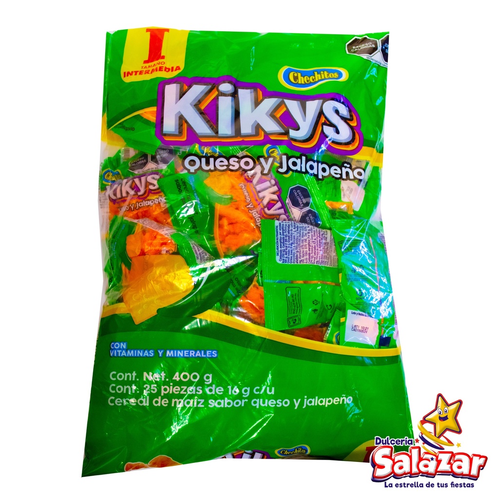 CHECHITOS KIKYS QUESO Y JALAPEÑO INTERME -B.400G- "C/10/25"