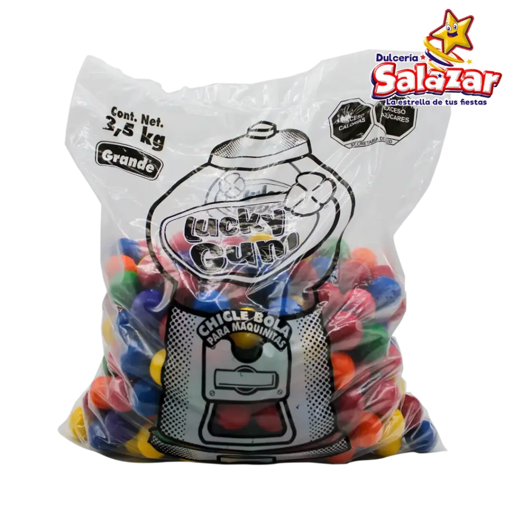 CHICLE BOLA LUCKY GUM GRANDE SURTIDO -B.2.5KG- "C/4/1"