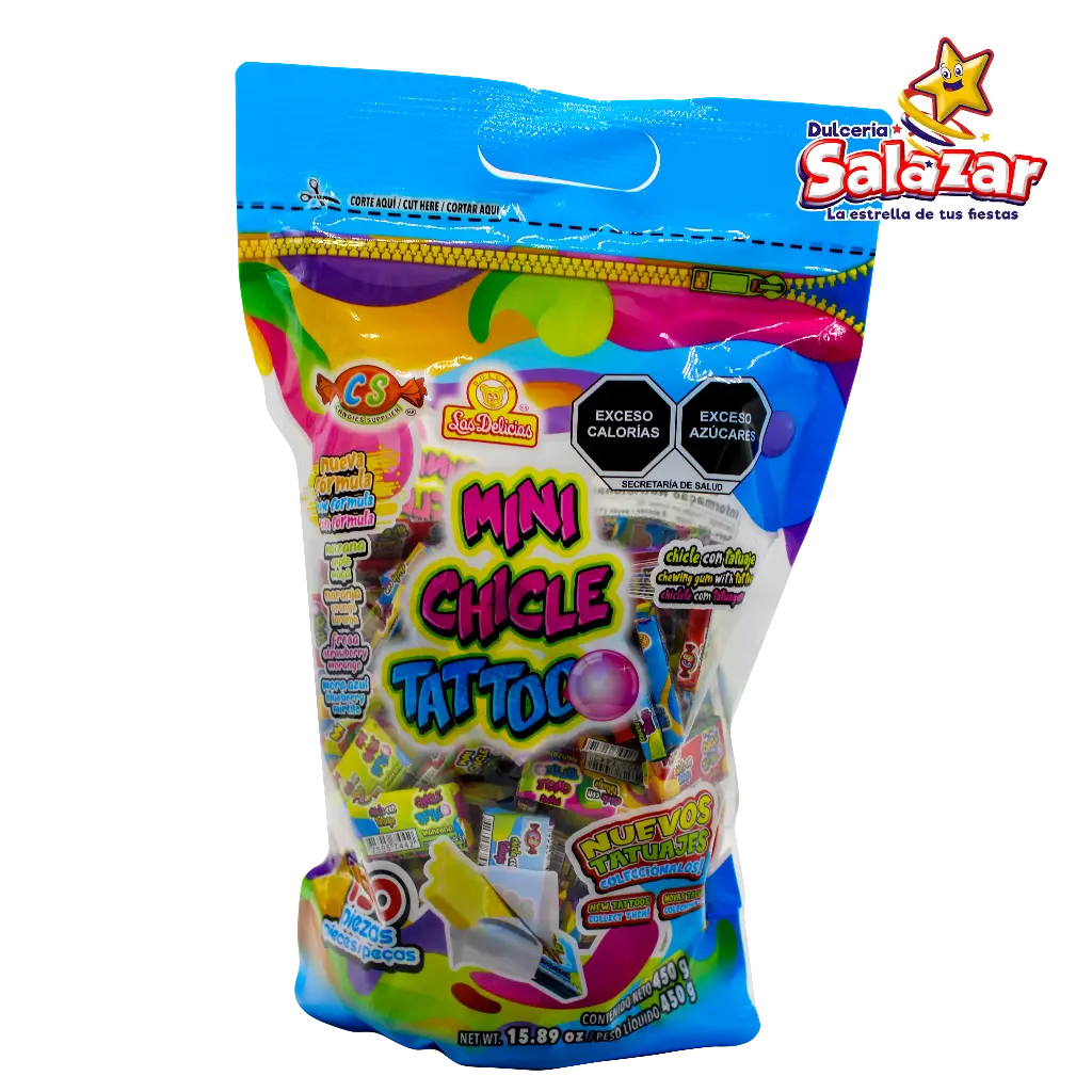CHICLE TATTOO MINI SABORES DELICIAS -B.450G- "C/24/150"