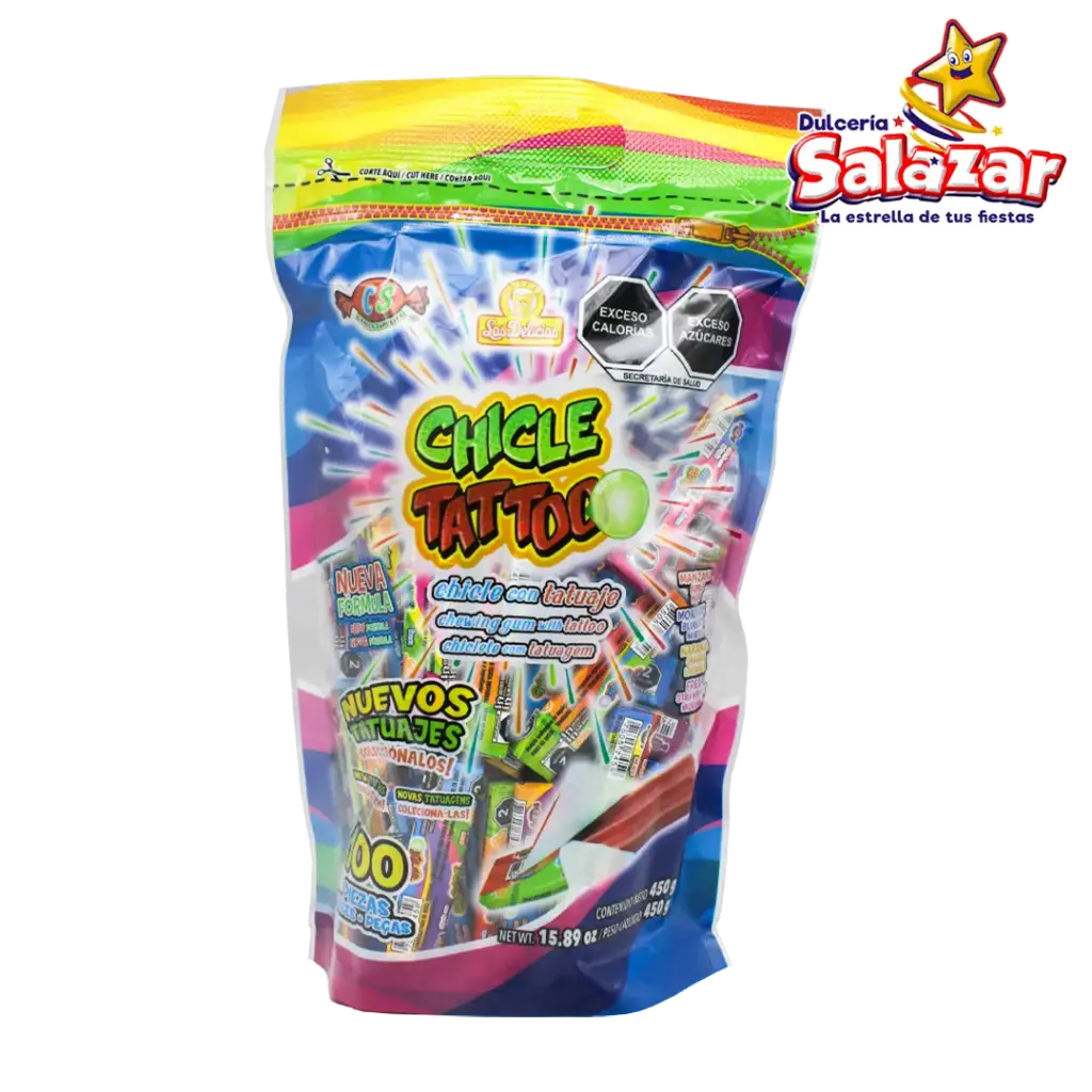 CHICLE TATTOO SABORES DELICIAS -B.450G- "C/24/100"