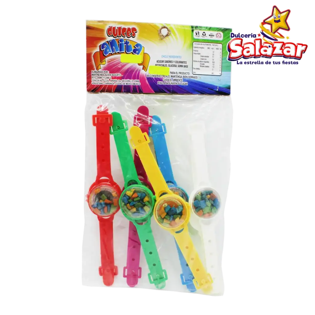 [MOY0038] CHICLERA RELOJ COLORES MOY -B.6PZA.-"C/50/6"