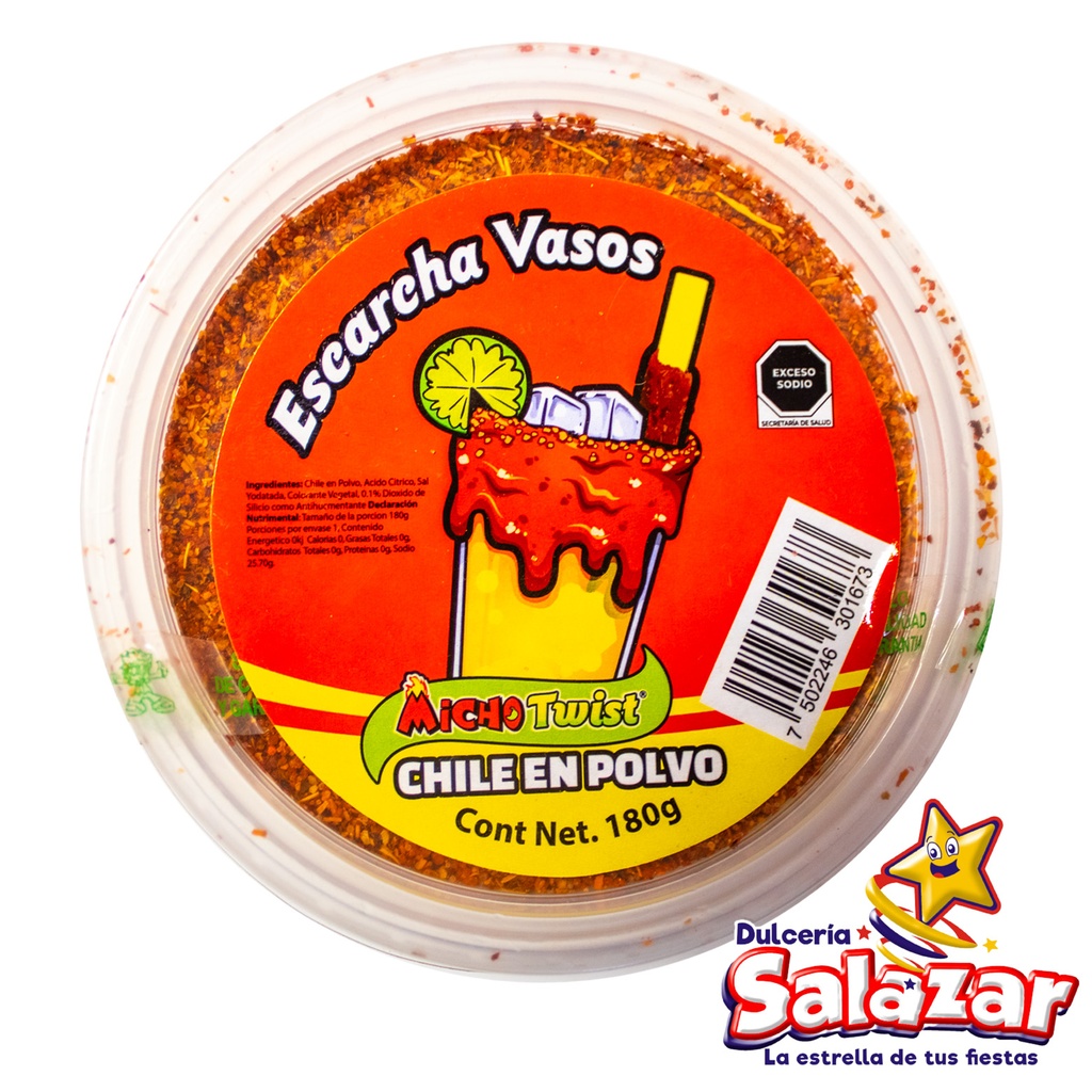 CHILE EN POLVO TWIST ESCARCHA VASOS MICH -E.180G-  "C/24/1"