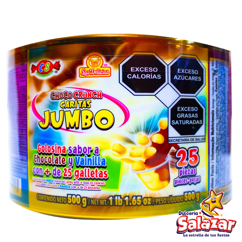[DEL0387] CHOCO CRUNCH CARITAS JUMBO DELICIAS -V.500G- "C/12/25"