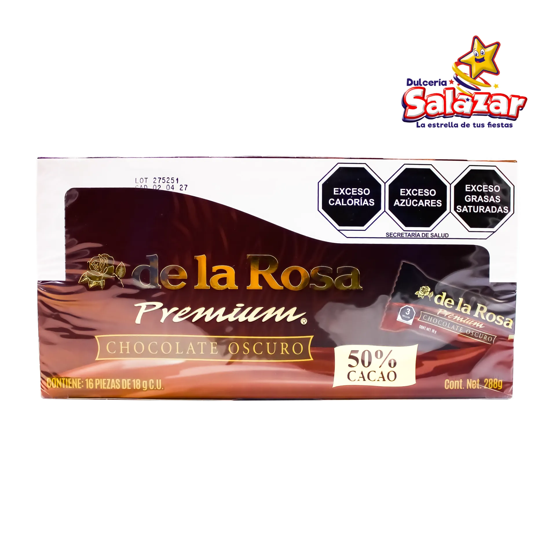 [ROS0155] CHOCOLATE OSCURO PREMIUM DLR -D.288GR- "C/20/16"