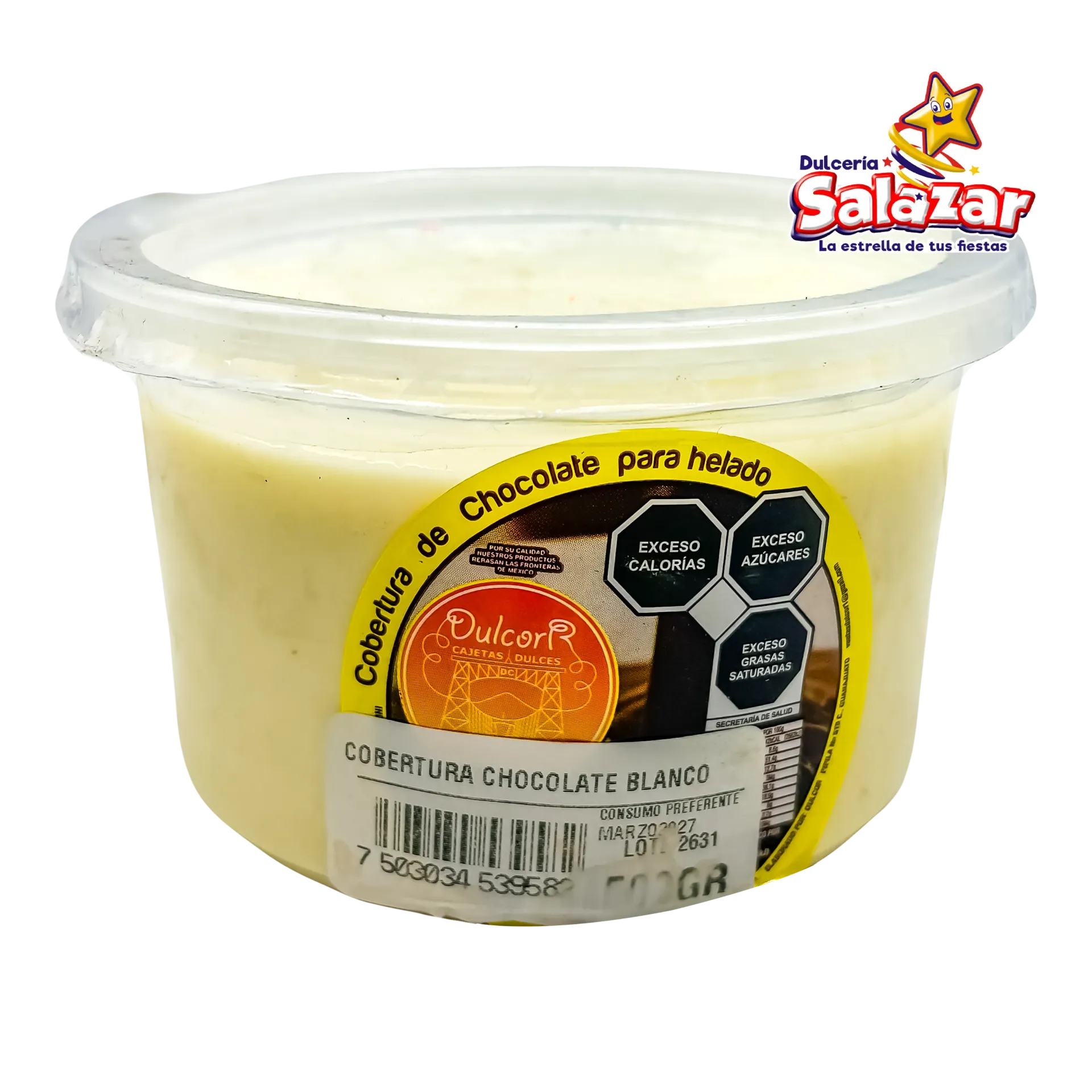 [CRA0011] COBERTURA P/HELADO  BLANCO CORTAZAR -BOT.500G.- "C/24/500G"