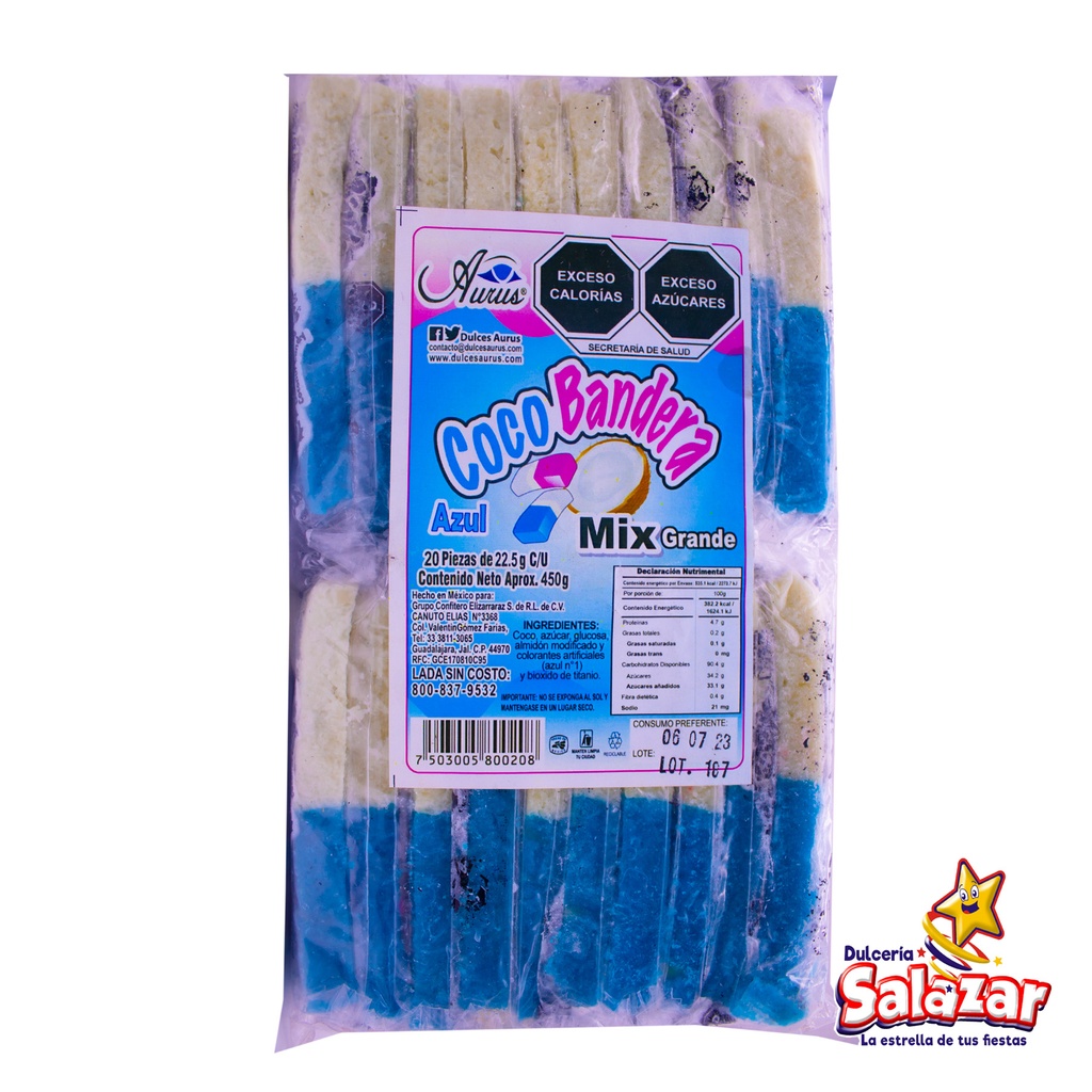 COCOBANDERA GRANDE MIX AZUL AURUS -B.450G- "C/35/20"
