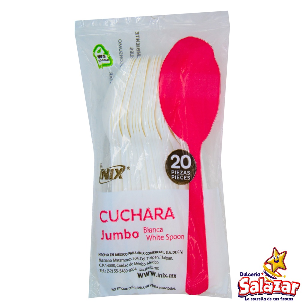 [INIX0062] CUCHARA JUMBO BLANCA INIX-CUP-GDE -B.20PZA- "C/50/20"