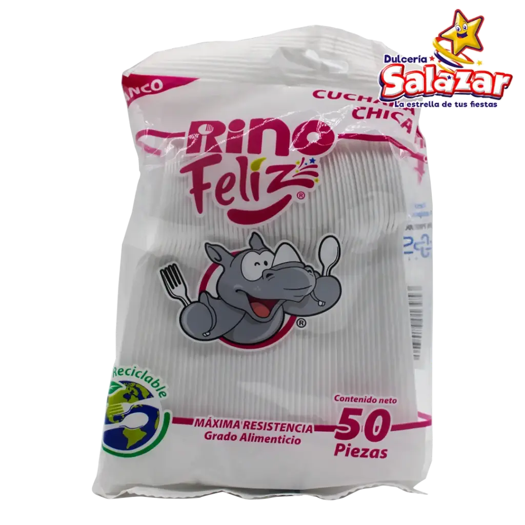 [AYA0042] CUCHARA RINO CHICA BLANCA -B.50PZA- "C/60/50"