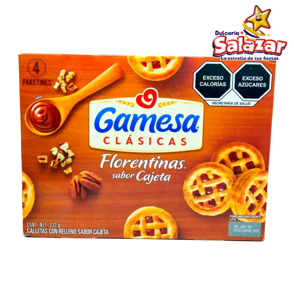 [GAM0084] FLORENTINAS SABOR CAJETA GAMESA -D.332G- "C/12/4"