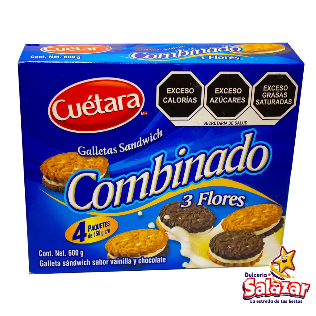GALLETA 3 FLORES CUETARA -D.600G- "C/20/4"