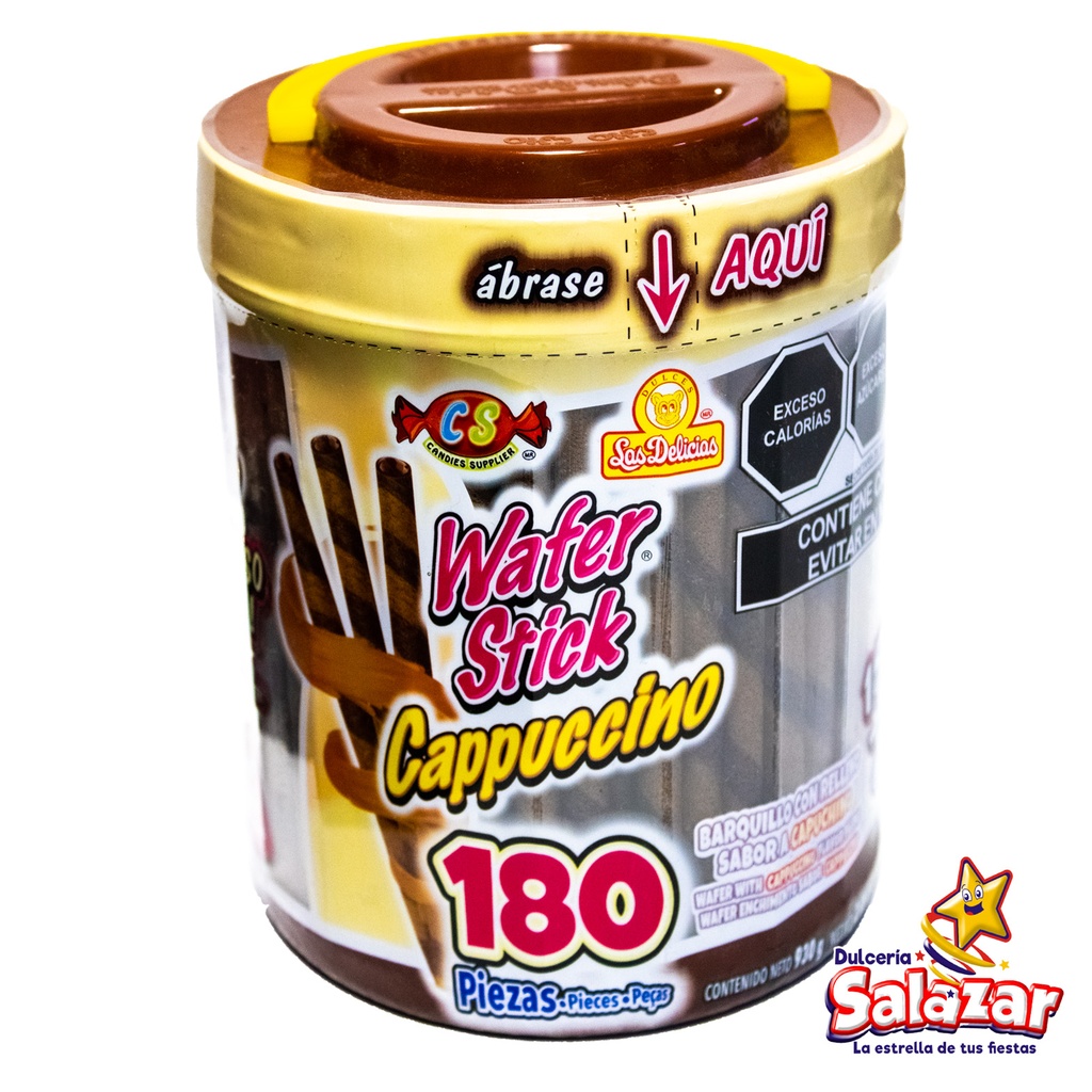[DEL0438] GALLETA WAFER STICK CAPPUCCINO -V.930G- "C/6/180"