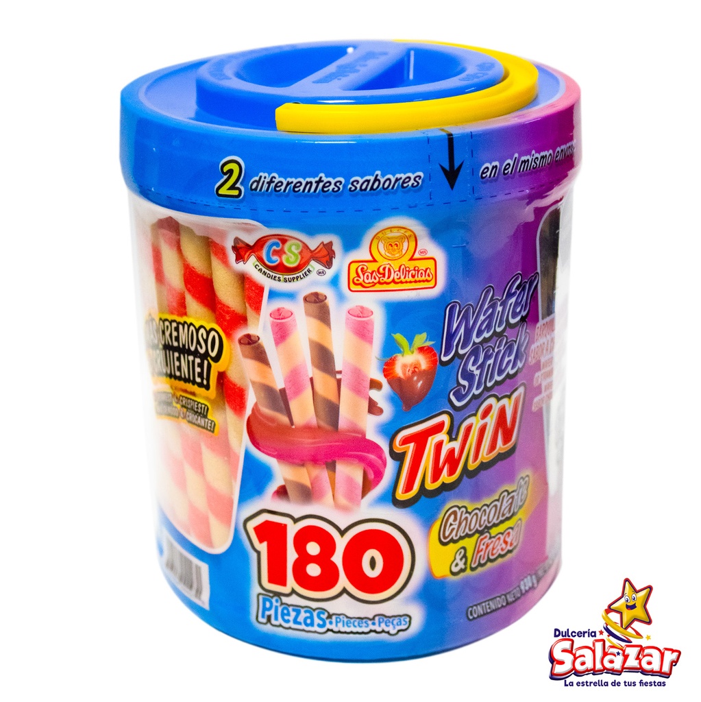 [DEL0440] GALLETA WAFER STICK CHOCOLATE & FRESA DE -V.930G- "C/6/180"