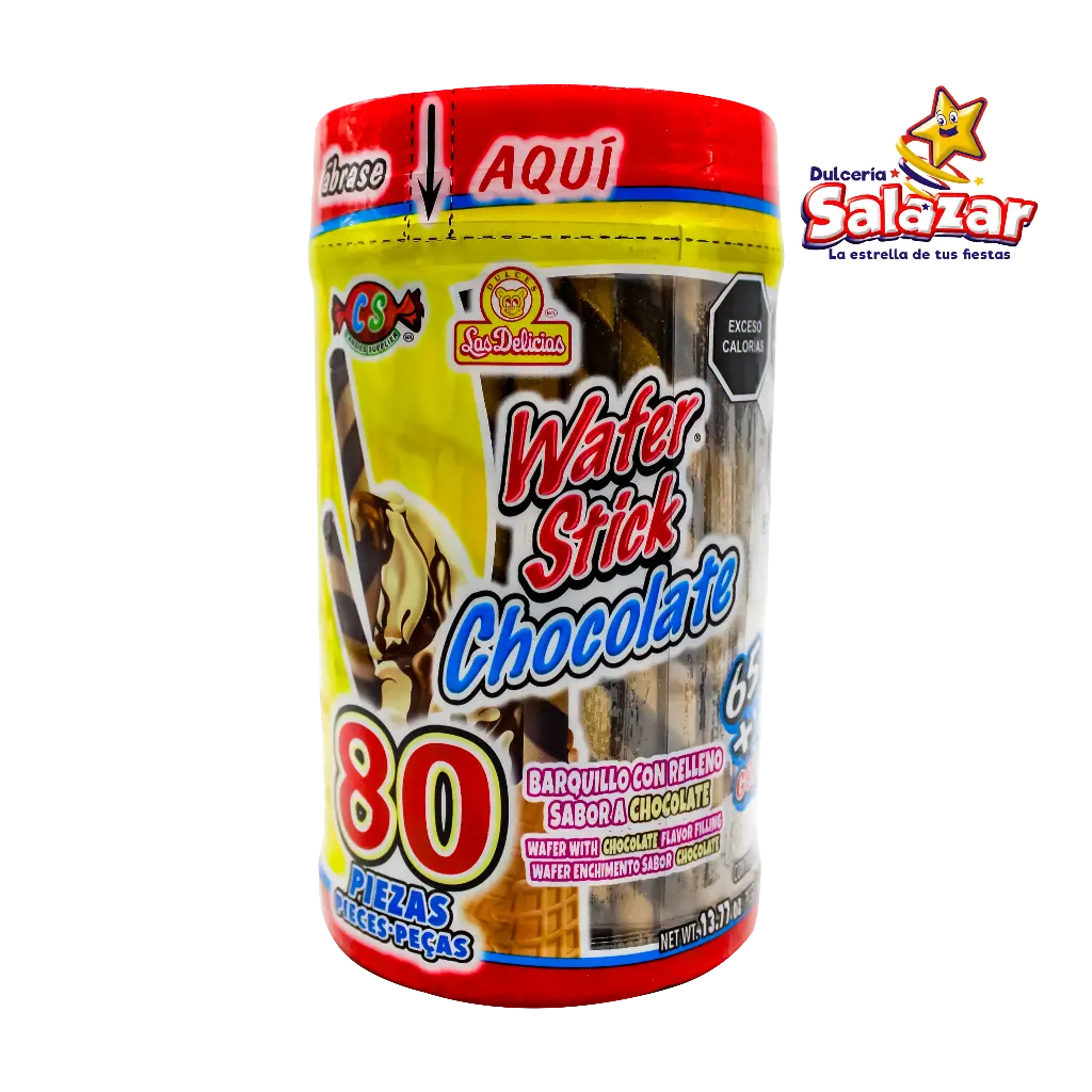 GALLETA WAFER STICK CHOCOLATE DELICIAS -V.390G- "C/12/80"