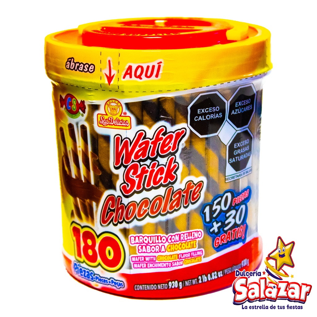 [DEL0397] GALLETA WAFER STICK CHOCOLATE DELICIAS -V.930G- "C/6/180"