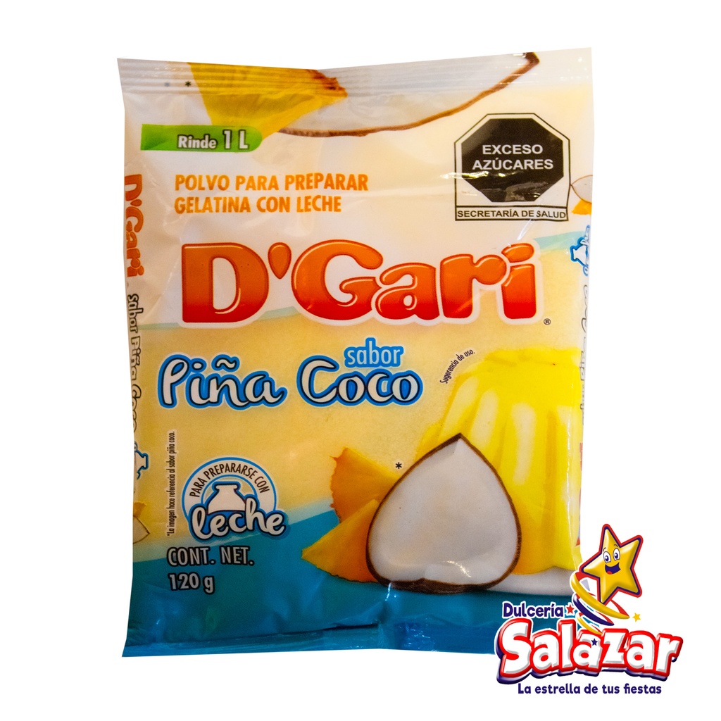 [DGA0026] GELATINA D'GARI PIÑA COCO -B.120G- "C/50/1"
