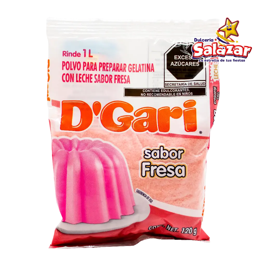 [DGA0017] GELATINA D'GARI FRESA LECHE -B.120G- "C/50/1"