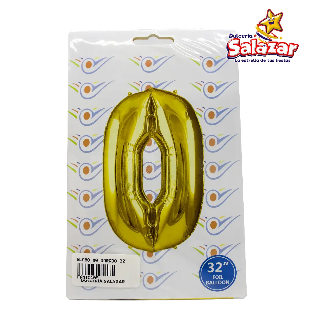 [FANT0109] GLOBO #0 METALICO DORADO 32 FANTASIA 20 -B.1PZA-"C/1/1"