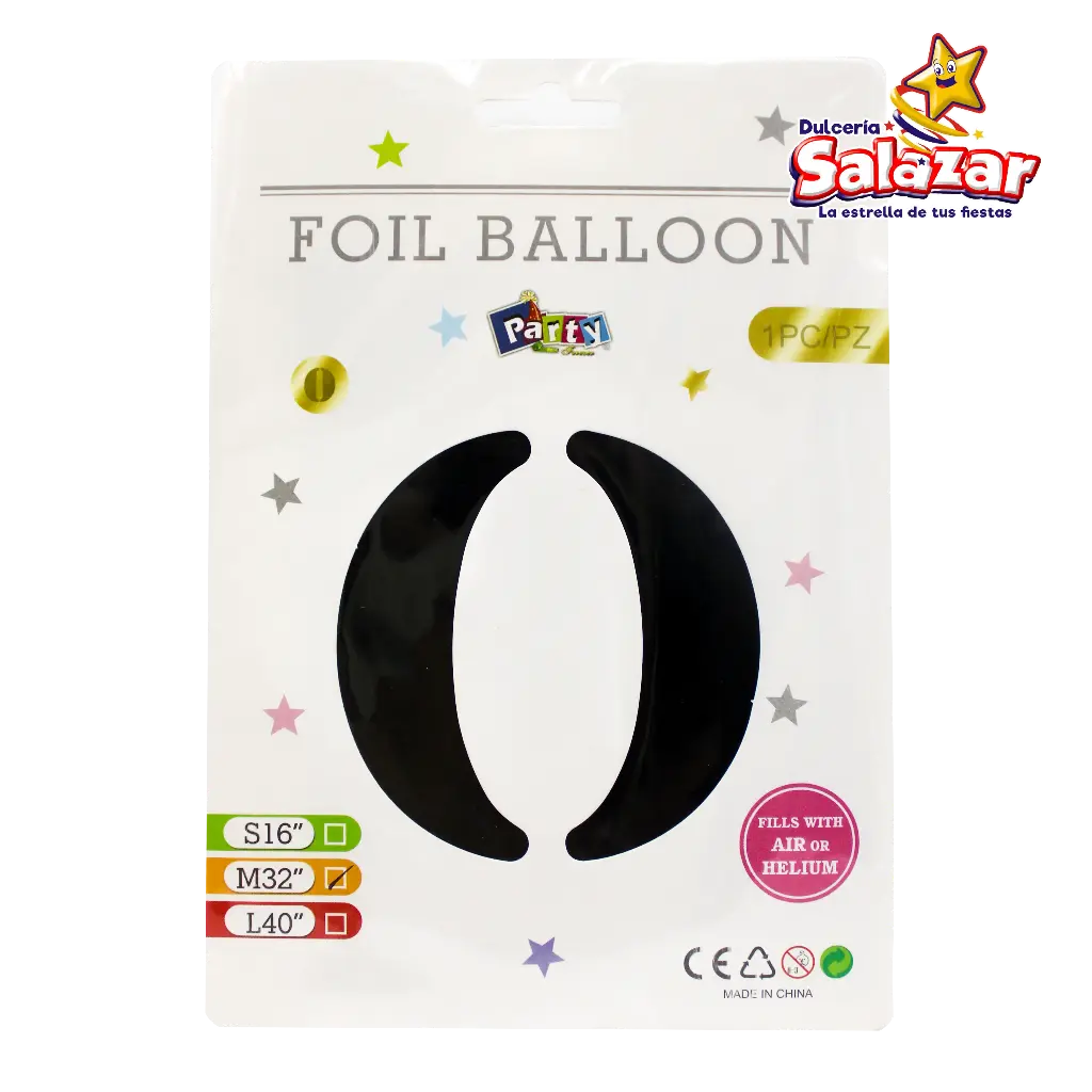 GLOBO #0 METALICO NEGRO 32 FANTASIA 200 -B.1PZA-"C/1/1"