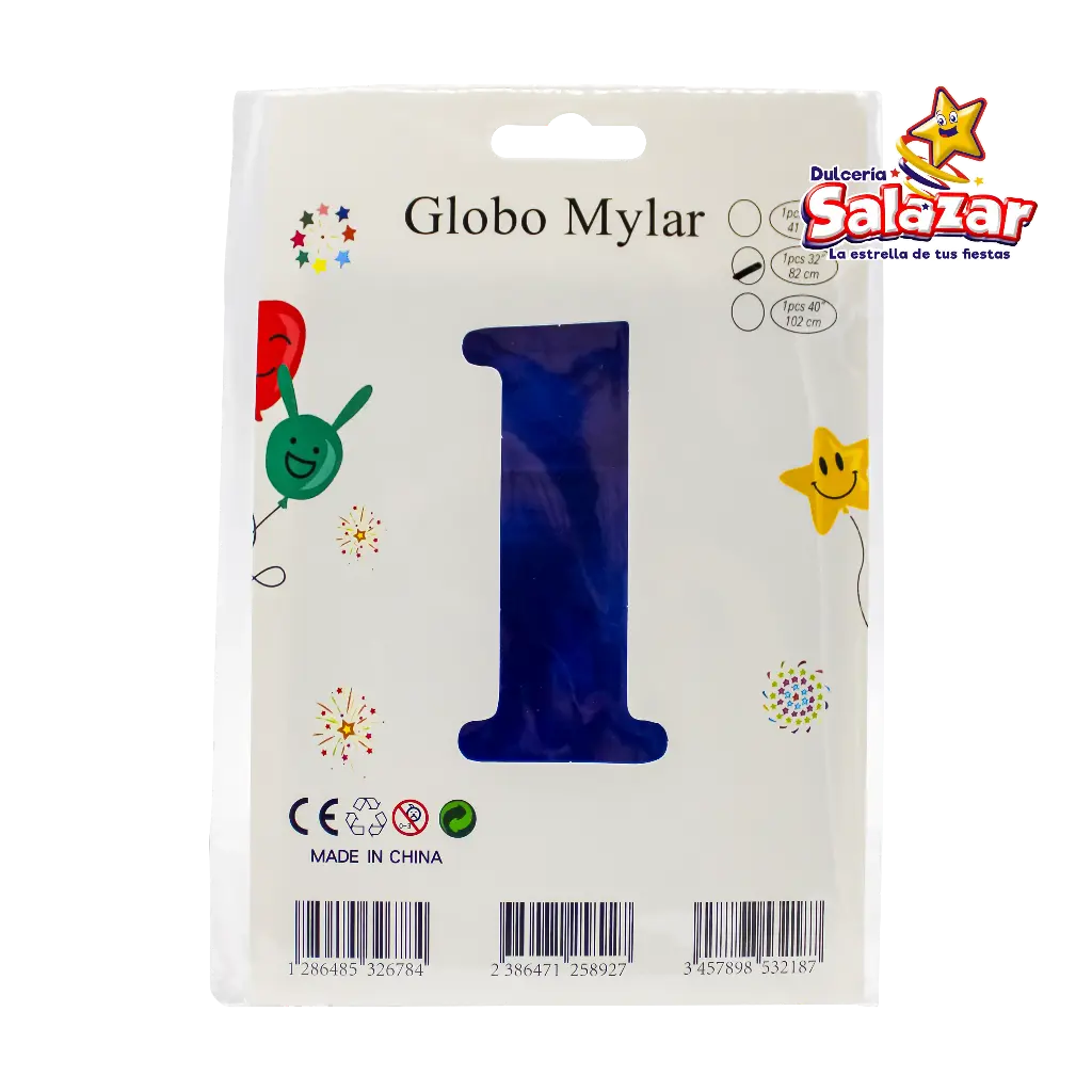 [FANT0156] GLOBO #1 METALICO AZUL 32 FANTASIA 2000 -B.1PZA-"C/1/1"